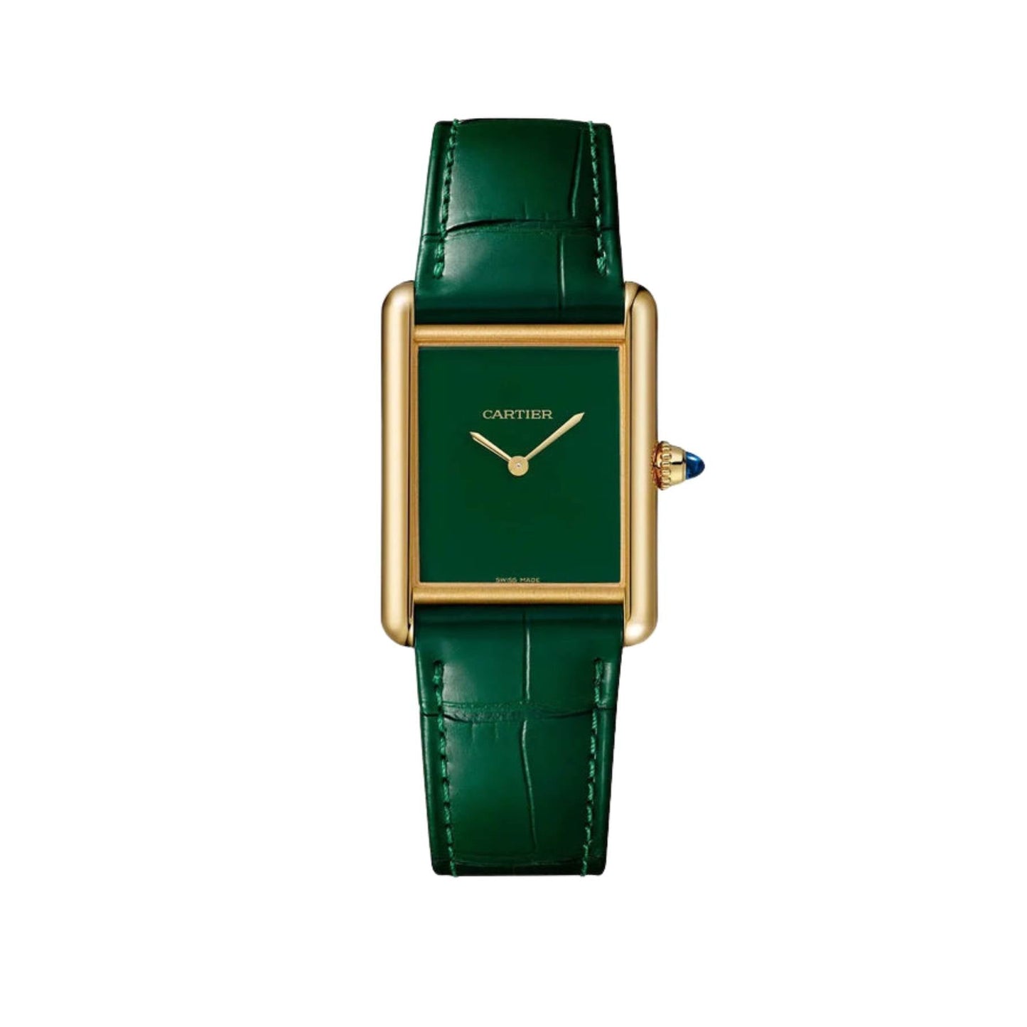 Montre Femme - Tank Louis Vert & Gold