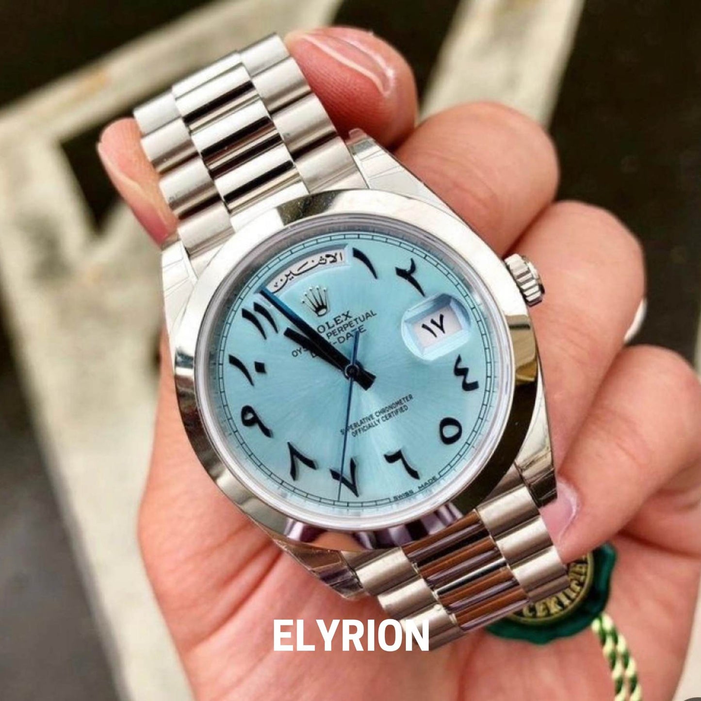 Montre Homme - Day-Date Arabic Blue Dial