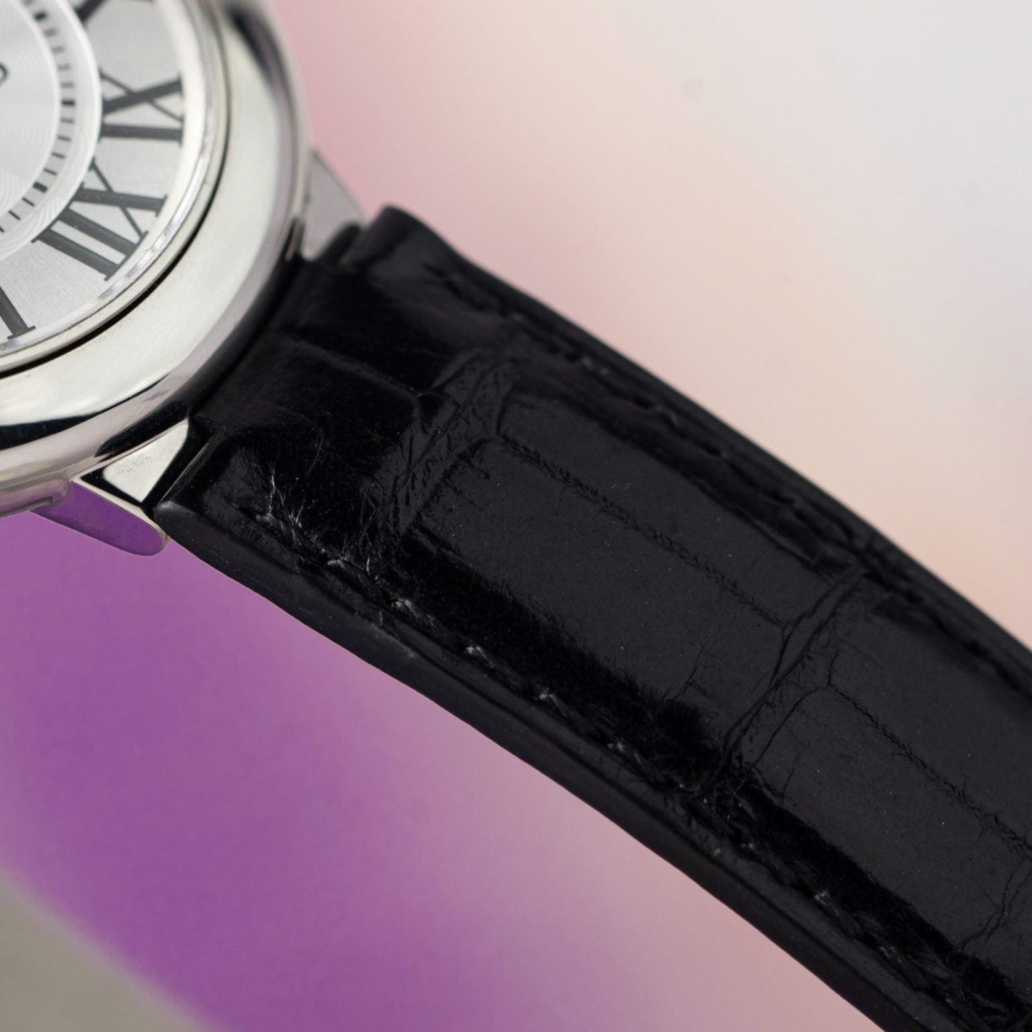 Cartier Ballon Bleu Watch White Dial Leather Strap 36mm