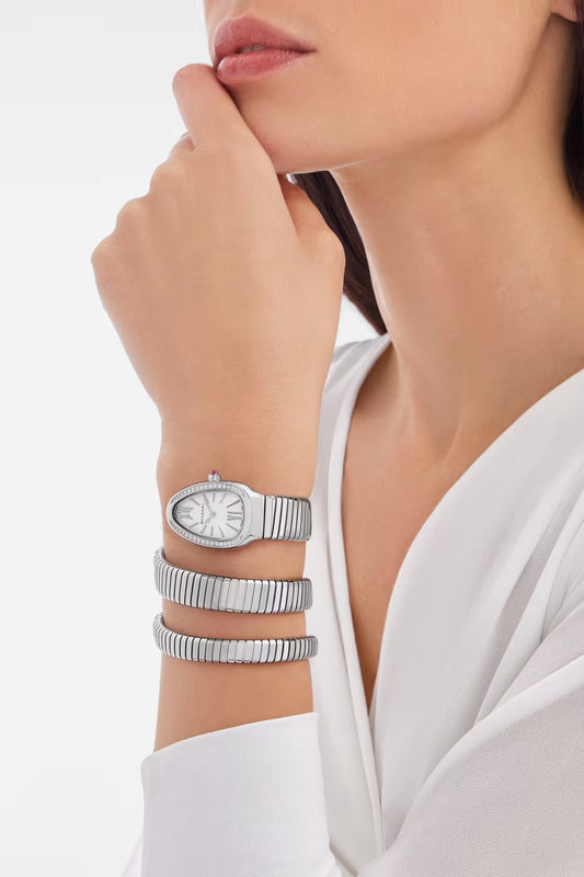 Serpenti Tubogas Montre argent-white