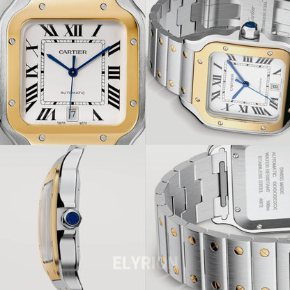 Montre Homme - Cart Santos Acier & Or