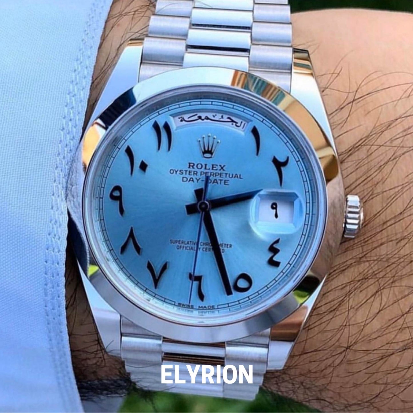 Montre Homme - Day-Date Arabic Blue Dial