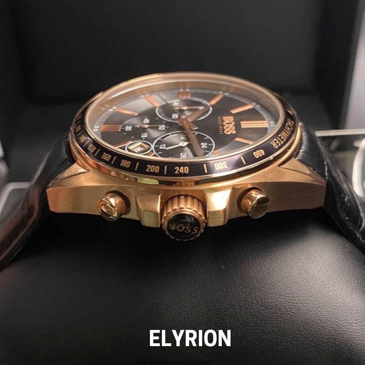 Montre Homme HB - 1513092 Chronographe en Cuir Noir