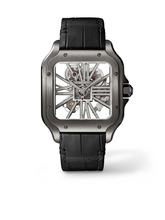 Cartier Santos skeleton cuir large model