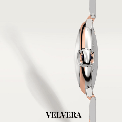 Montre Femme - Ballon Bleu Acier & Or Rosé