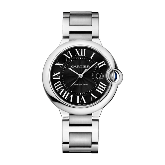Montre Femme - Ballon Bleu Acier Fond Noir