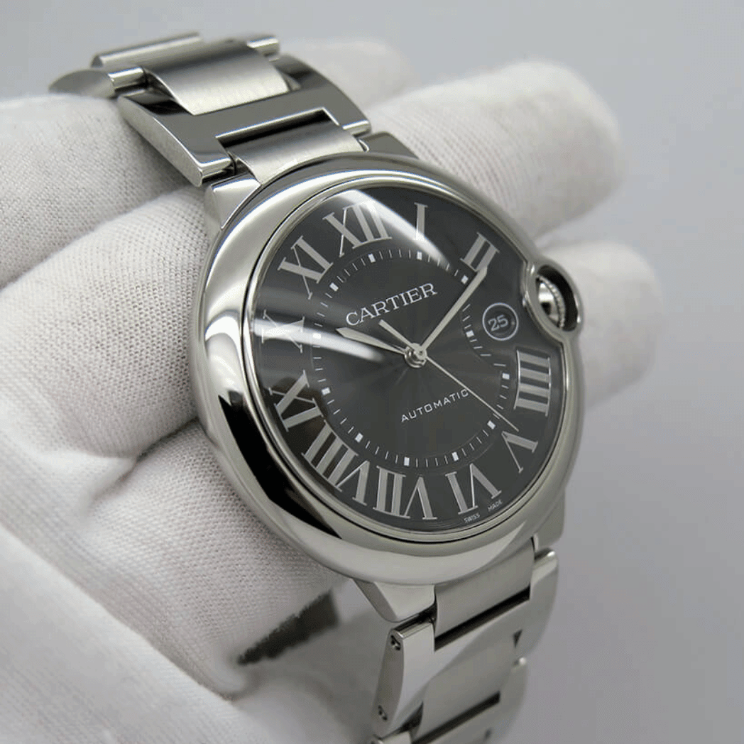 Montre Femme - Ballon Bleu Acier Fond Noir