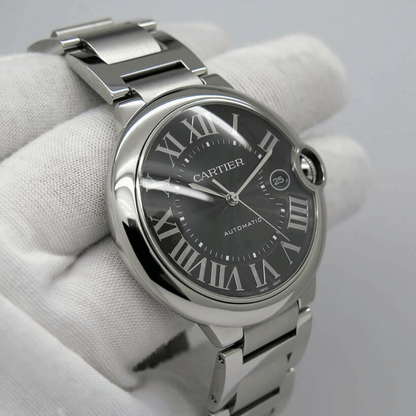 Montre Femme - Ballon Bleu Acier Fond Noir