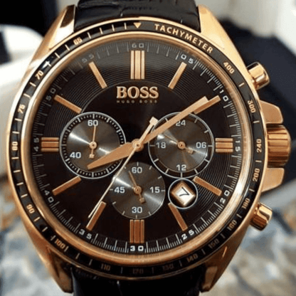 Montre Homme HB - 1513092 Chronographe en Cuir Noir